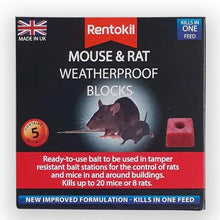 Load image into Gallery viewer, Rentokil PSMR43 Rat and Mouse Weatherproof Blocks Black