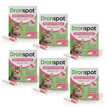 Load image into Gallery viewer, Dronspot Spot On Wormer for Medium Cats (2.5 to 5kg) 6 Pipettes