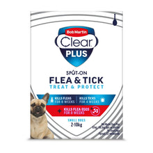 Load image into Gallery viewer, Bob Martin Clear Plus 67mg / 60.3mg Flea & Tick Spot-On Solution For Small Dogs 2-10kg