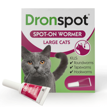 Load image into Gallery viewer, Dronspot Spot On Wormer for Small, Medium & Large Cats - 1 Or 2 Pipettes