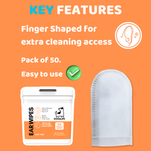 Load image into Gallery viewer, Our Dogs Life Ear Wipes - 50 Finger Wipes