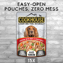 Load image into Gallery viewer, COOKHOUSE 100% Natural & Complete Luxury Wet Dog Food - 15 x 100g Pouches- Pate