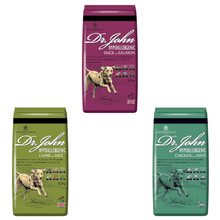 Load image into Gallery viewer, Dr John Hypoallergenic Dog Food 12.5kg – Complete Dry Food for Sensitive Dogs | Available in Duck & Salmon, Chicken or Lamb & Rice | VAT Free