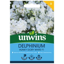 Load image into Gallery viewer, Delphinium Hunky Dory White F1