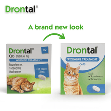 Load image into Gallery viewer, Drontal Wormer Tablets, Convenient for Small and Medium Cats (Under 4kg), All Pack Sizes