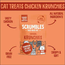 Load image into Gallery viewer, Scrumbles Chicken Krunchies Treats For Cats 60g