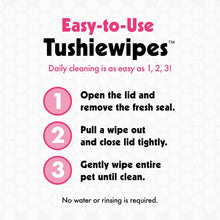 Load image into Gallery viewer, Petkin Tushie Wipes, 100 Pack – Deodorising Bottom Wipes for Dogs and Cats – Extra Large, Aloe & Vitamin E, Safe for Daily Use