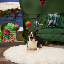 Load image into Gallery viewer, BARK Xmas Bauble Balls Dog Toy - 3 Squeaky Tennis Balls with Whip-n-Flip Loops
