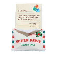 Load image into Gallery viewer, BARK Xmas Letter To Santa Paws Dog Toy - Plush Envelope Toy with Treat Pocket
