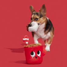 Load image into Gallery viewer, BARK Xmas Marshal and Coco Dog Toy - Plush 2-in-1 Cocoa Mug and Marshmallow Toy