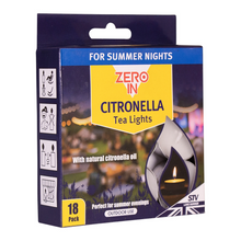Load image into Gallery viewer, Zero In Citronella Tealight 18-Pack