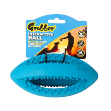 Load image into Gallery viewer, Grubber Medium Heavy Duty Rubber Dog Toy Rugby Ball Interactive Toy ASSORTED