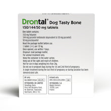 Load image into Gallery viewer, Drontal Tasty Bone Wormer Tablets for Small & Medium Dogs - 2 to 20kg All Pack Sizes