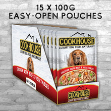 Load image into Gallery viewer, COOKHOUSE 100% Natural & Complete Luxury Wet Dog Food - 15 x 100g Pouches- Pate