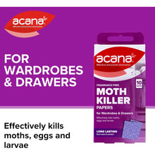 Load image into Gallery viewer, Acana Moth Killer Papers For Wardrobes & Drawers 10 Papers
