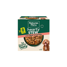 Load image into Gallery viewer, Natures Menu Dog Hearty Stew Pouches Beef For Adult Dogs 8 x 100g