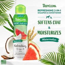 Load image into Gallery viewer, TropiClean Watermelon Refreshing 2in1 Pet Shampoo and Conditioner 355ml