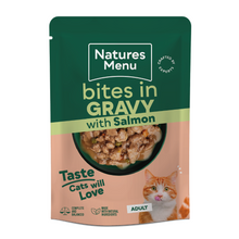 Load image into Gallery viewer, Natures Menu Bites in Gravy Variety Multipack For Cats 24 x 85g