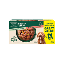 Load image into Gallery viewer, Natures Menu Hearty Stews Multipack Lamb & Beef For Adult Dogs 6 x 415g
