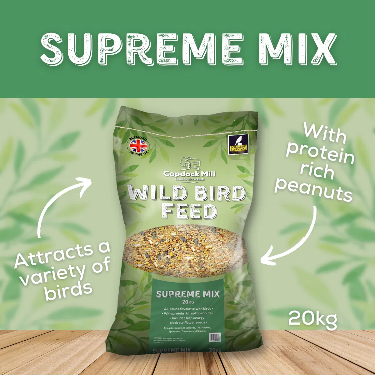 Copdock Mill Wild Bird Mix Supreme 20kg | Direct4Pet | Free Delivery