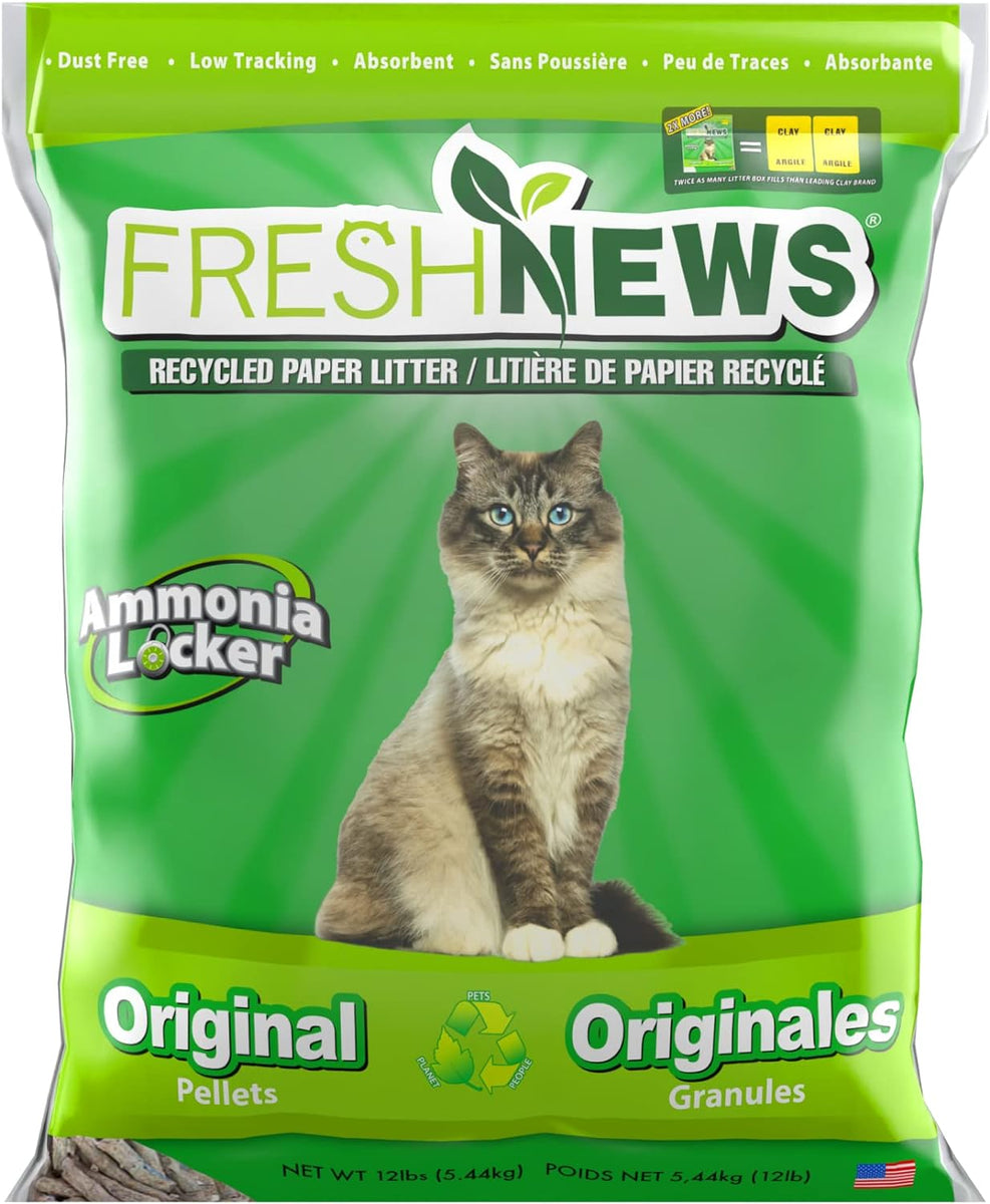 Fresh News Cat Litter Recycled Paper Pellets Direct4Pet  Free Delivery