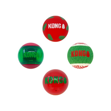 Load image into Gallery viewer, KONG Holiday Occasions Balls Red/Green Medium x 4 Pack