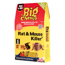 Load image into Gallery viewer, The Big Cheese Rat & Mouse Killer Grain Bait Sachet 25g x 6