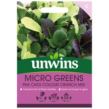 Load image into Gallery viewer, MicroGreens Pak Choi Colour Crunch Mix