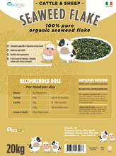 Load image into Gallery viewer, Sealac 20kg Organic Atlantic Seaweed Flake, Super Concentrated, Rich in over 60 Minerals and Vitamins, Supports Animal Health, Performance and Fertility