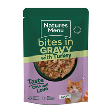 Load image into Gallery viewer, Natures Menu Bites in Gravy Multipack For Adult Cats 12 x 85g