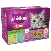 Load image into Gallery viewer, WHISKAS 1+ Cat Pouches Duo Mixed Medley in Jelly 12x85g