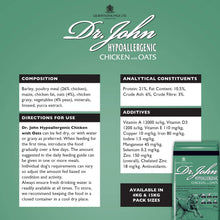 Load image into Gallery viewer, Dr John Hypoallergenic Dog Food 12.5kg – Complete Dry Food for Sensitive Dogs | Available in Duck & Salmon, Chicken or Lamb & Rice | VAT Free