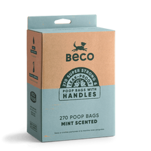 Load image into Gallery viewer, Beco Large Dog Poop Bags Mint Scented With Handles 120/270 Pack