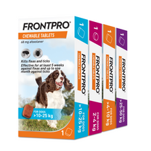 Load image into Gallery viewer, FRONTPRO® Chewable Tablets Flea & Tick Treatment for Dogs 1 Tablet