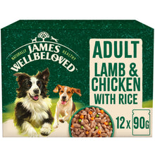 Load image into Gallery viewer, James Wellbeloved Adult Dog Food Lamb & Chicken In Gravy Pouches 90g