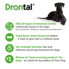 Load image into Gallery viewer, Drontal Tasty Bone Wormer Tablets, Convenient for Small & Medium Dogs (2 to 20kg) 6 Tablets
