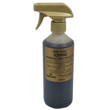 Load image into Gallery viewer, Gold Label Iodine Spray – 3% Povidone Iodine Antiseptic for Minor Cuts, Grazes & Thrush, Non-Staining & Non-Irritating Formula, Suitable for Horses, Dogs & Livestock, Available in 250ml & 500ml