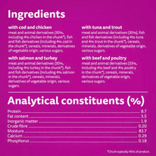 Load image into Gallery viewer, WHISKAS 1+ Cat 85g Pouches x 40 , Fish, Poultry fish and Surf &Turf