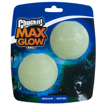 Load image into Gallery viewer, Chuckit! Max Glow Dog Fetch Toy Balls Medium 2 Pack