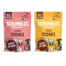 Load image into Gallery viewer, Scrumbles Chonks Meaty Treats Chicken/Salmon 60g