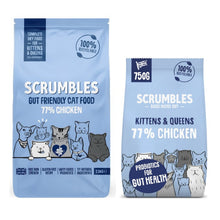 Load image into Gallery viewer, Scrumbles Dry Cat Food Kitten/Cat All Life Stages Chicken Flavour 750g/2.5kg