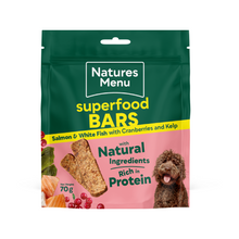 Load image into Gallery viewer, Natures Menu Superfood Bars Fish 70g x 9