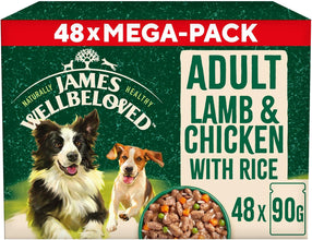 Load image into Gallery viewer, James Wellbeloved Adult Dog Food Lamb in Gravy Pouch 48 x 90g