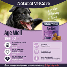 Load image into Gallery viewer, Natural VetCare Health & Wellbeing Chews for Dogs – Age Well, Calm & Settle, Daily Multivitamin, Gut Balance & Mobility – Vet-Formulated Chews