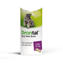 Load image into Gallery viewer, Drontal Tasty Bone Wormer Tablets for Small & Medium Dogs - 2 to 20kg All Pack Sizes