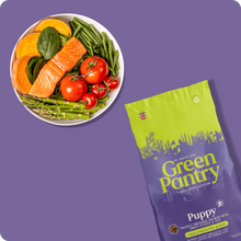 Load image into Gallery viewer, Green Pantry Puppy Natural Dog Food Salmon with Sweet Potato & Veg 1.5kg