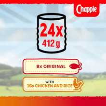 Load image into Gallery viewer, Chappie Adult Wet Dog Food Tins Favourites in Loaf 24 pack, 412g