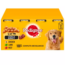 Load image into Gallery viewer, Pedigree Adult Wet Dog Food Tins Mixed in Gravy 400g x12