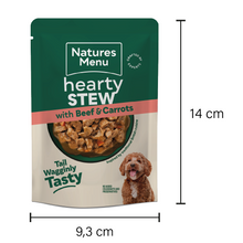 Load image into Gallery viewer, Natures Menu Dog Hearty Stew Pouches Beef For Adult Dogs 8 x 100g
