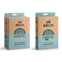 Load image into Gallery viewer, Beco Large Dog Poop Bags Mint Scented With Handles 120/270 Pack